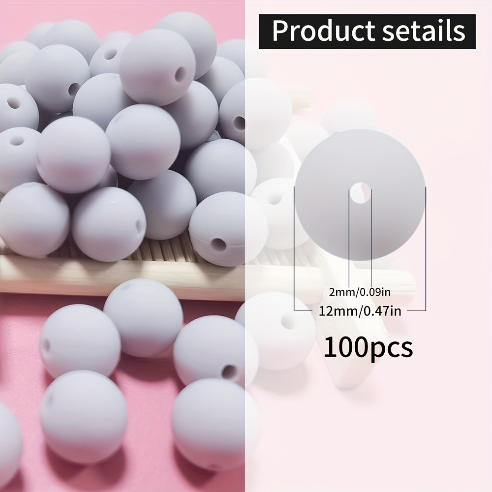 100PC 12mm Silicone Beads DIY Necklace Bracelet Silicone Beads for