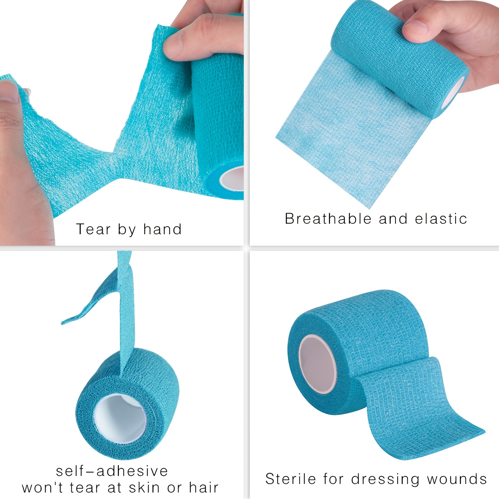 Self-Adhesive Elastic Bandage Wrap, Sports Protective Bandage, Finger  Cohesive Tape, Breathable Non-Woven Cotton Fabric Stretch(2.5cm*4.5m)