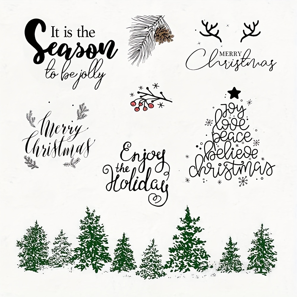 Merry Christmas Clear Silicone Stamps Decorative Xmas Theme - Temu