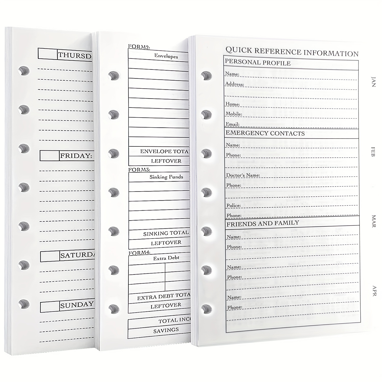 2023 Weekly & Monthly Planner & 6-Hole Budget System Refill, 6-3/4x3-3/4,  Personal/Size 3 for Budget Binder Cover, Budget Planner Money Envelopes