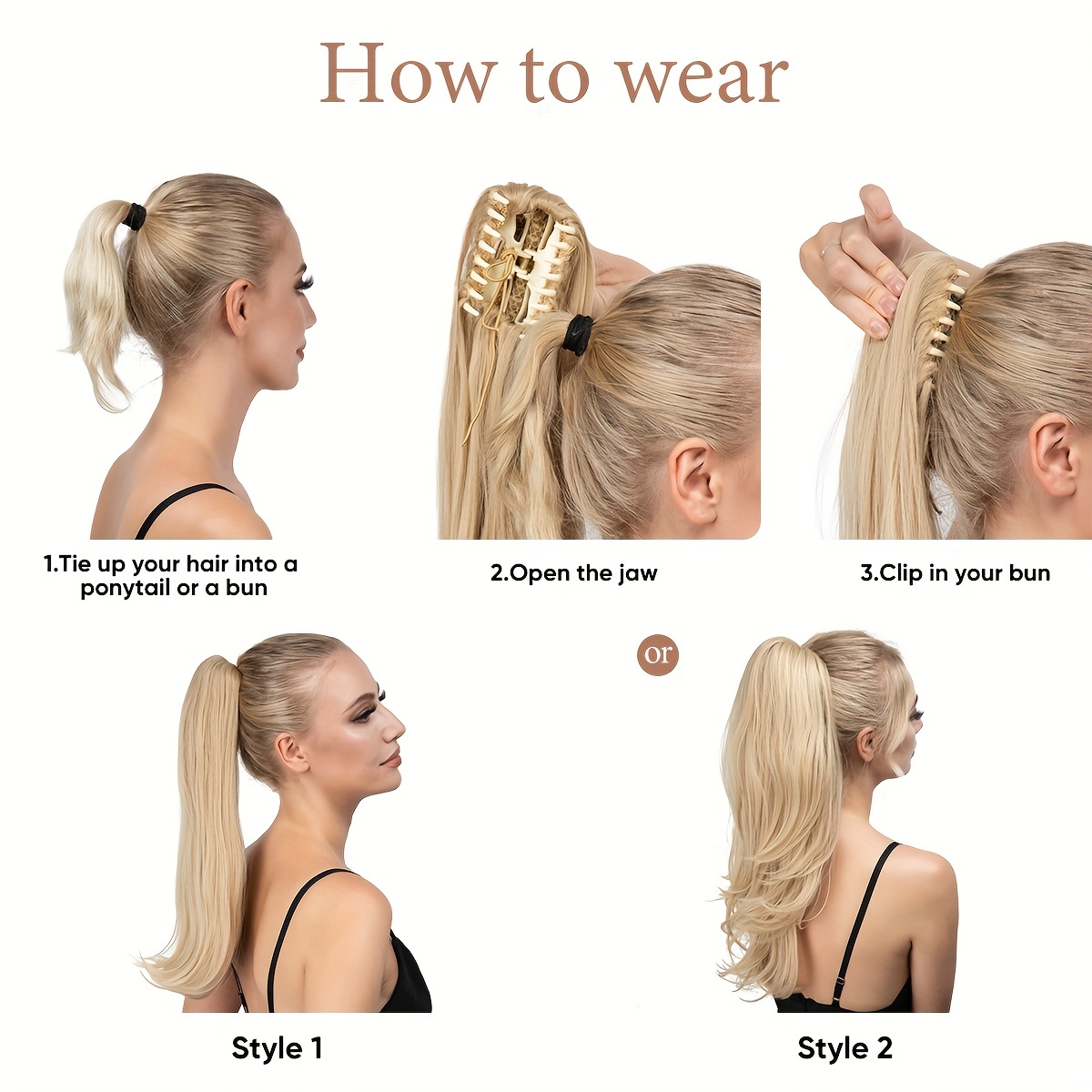 180 rotating claw clip ponytail extension for women   synthetic curly wave hairpiece natural look with high temperature fiber versatile styling for all hair types versatile hairpiece curly     clip details 6