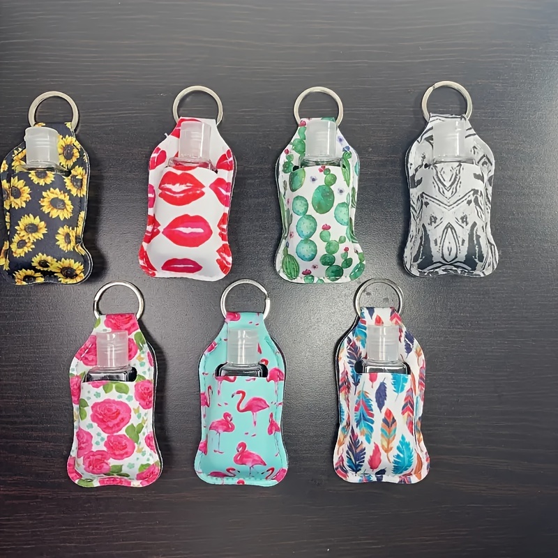 Mini Spray Bottle Key Chain Kit Hand Sanitizers Holder Perfume