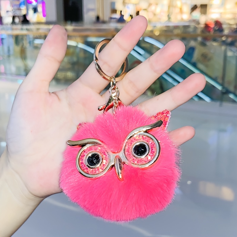 1pc Cute Fur Ball Couple Key Chain Pendant Plush Pendant Bag Bag