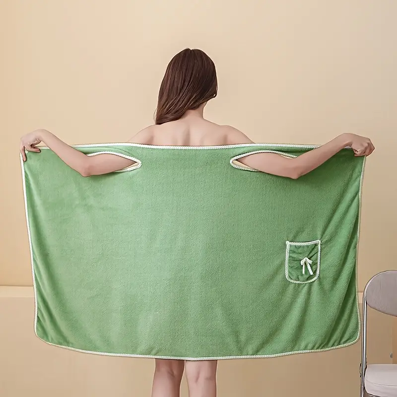 Temu 1pc Wearable Bath Wrap Towels for Women Adult, Adjustable Shower Spa Wrap Bathrobe, Home Hotel Bathrobes, Nightgown for Sauna Pool Gym, Travel Bath