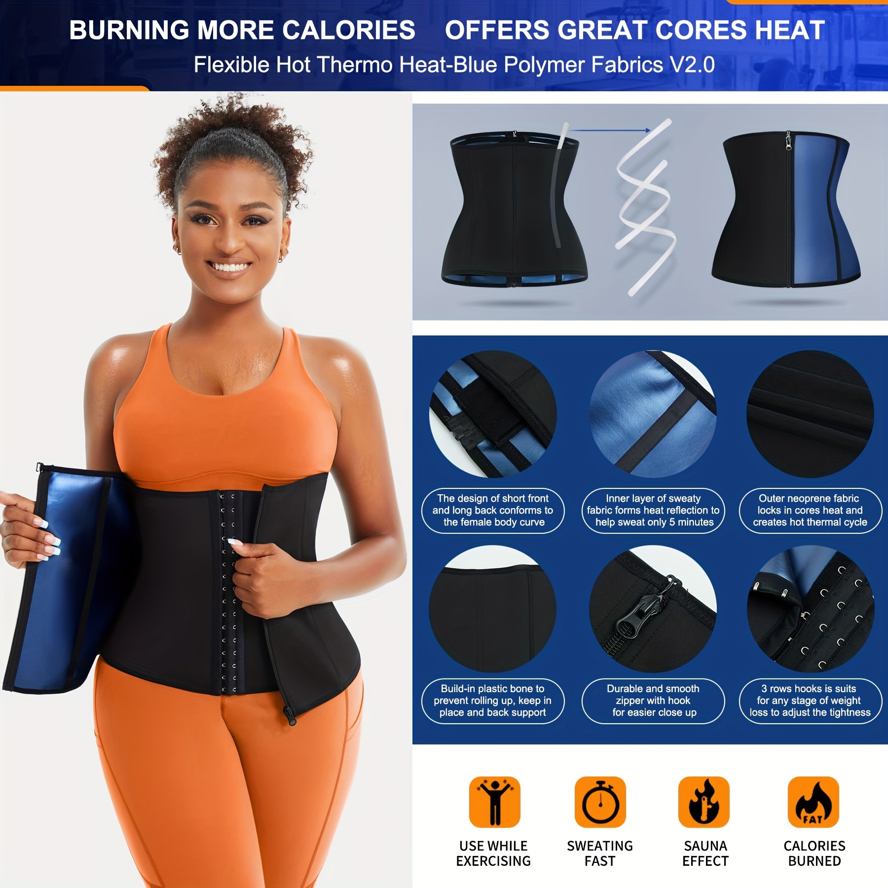 Waist Trainer Trimmer Belt, Tummy Control Zipper Compression Wrap Cincher,  Women's Underwear & Shapewear