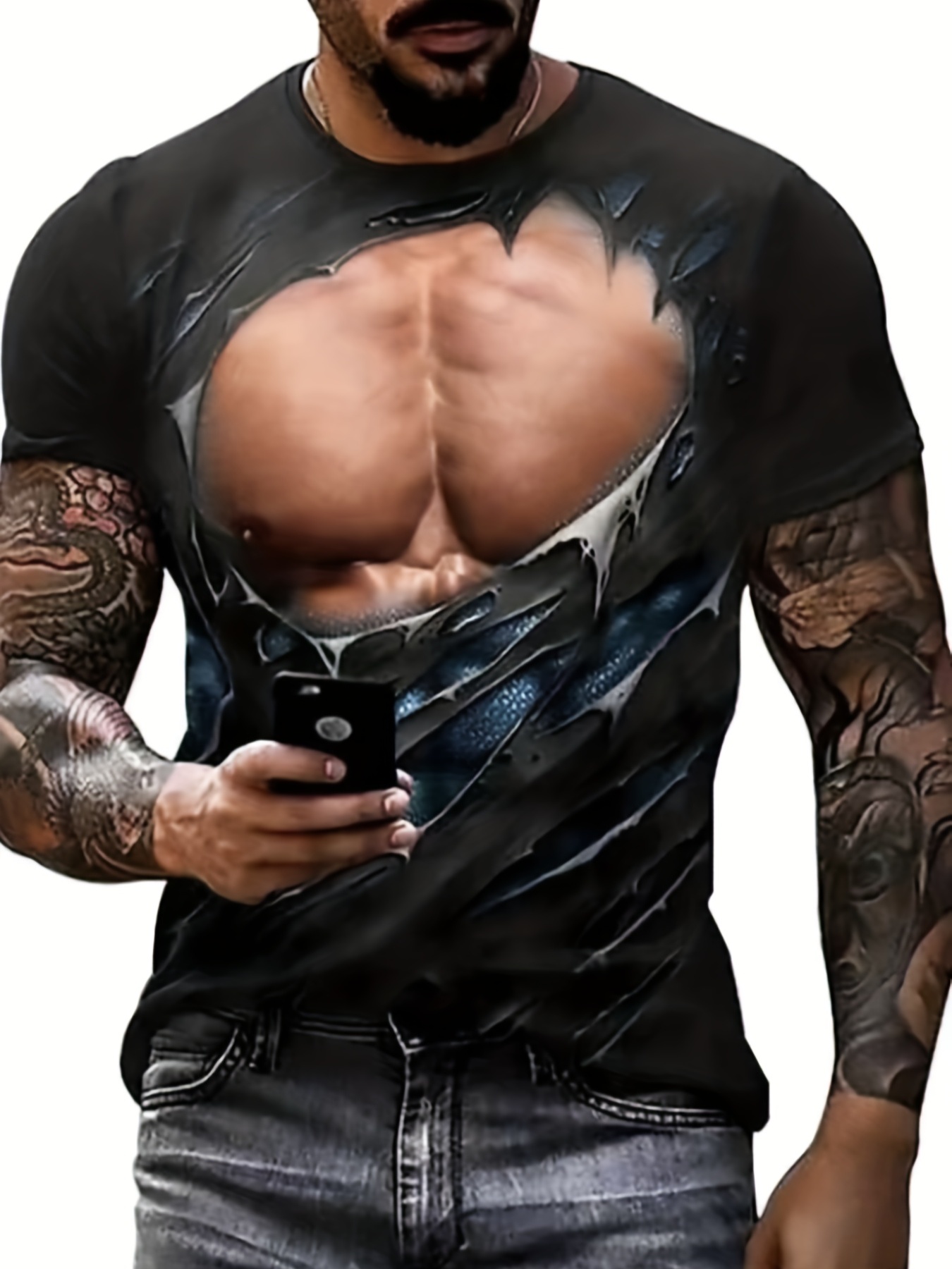 T Shirt Compression homme Musculation 3D Skull