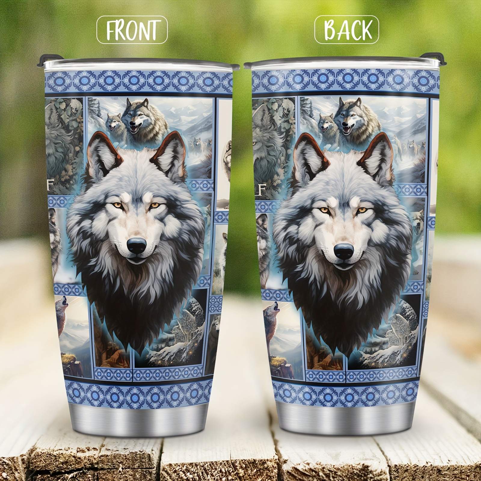 wowcugi Wolf Tumbler Wolf Gifts For Men Women 20oz Stainless Steel Ins –  Wolf Pack Wednesday