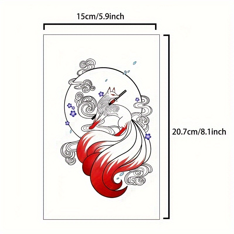 Nine Tailed Demon Fox Tattoo Sticker Is Not Afraid Of Friction And  Waterproof For Women, Durable For 1-5 Days. Male Arm And Collar Bone High  End, Cool