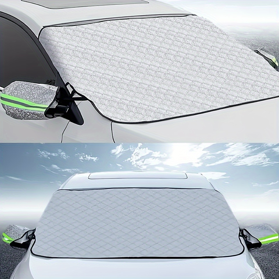 Smeyta Car Snow Cover for Windsheild,Windshield Snow Cover,Snow Cover with  Side Window&Rearview Mirror Protector,Durable Oxford Snow Cover for Compact
