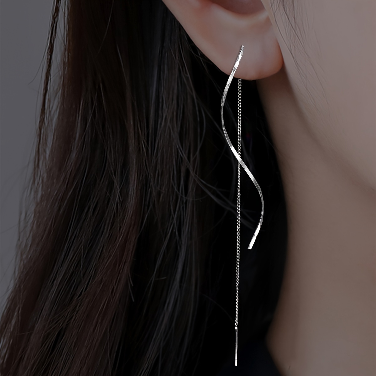 

S Shape Design Simple Tassel Threader Earrings Sweet Simple Elegant Birthday Gift For Women Fashion Wave Earrings