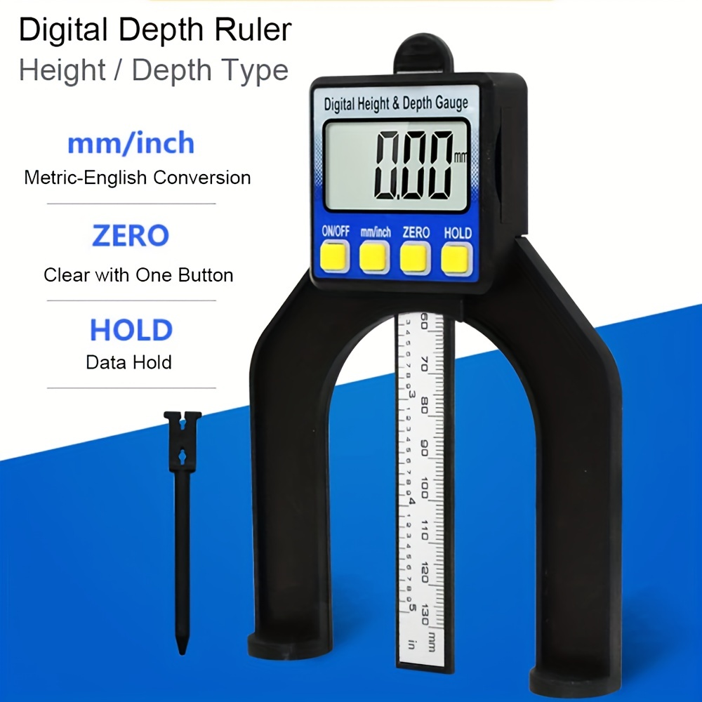 

80mm Digital Height Gauge Magnetic Mini Height Gauge Depth Gauge For Saw Table Thickness Gauge With Magnetic Self Standing For Woodworking Home Decoration