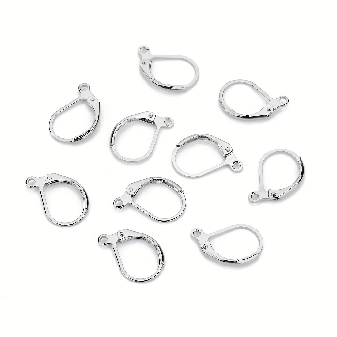 Earring Backs for Hook Earrings, Earring Hooks Jewelry Making Supplies  50Pcs for DIY Jewelry(White K) 