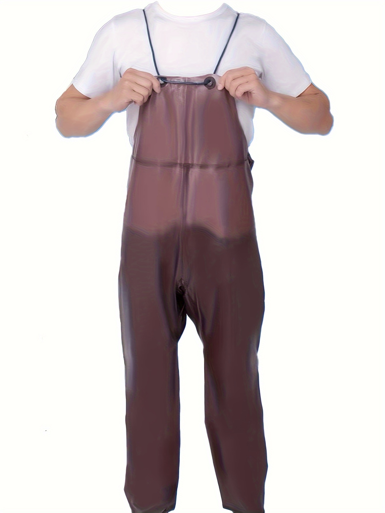 Men's Cycling Suit Pvc Leather Waterproof Suspender Trousers - Temu United  Kingdom