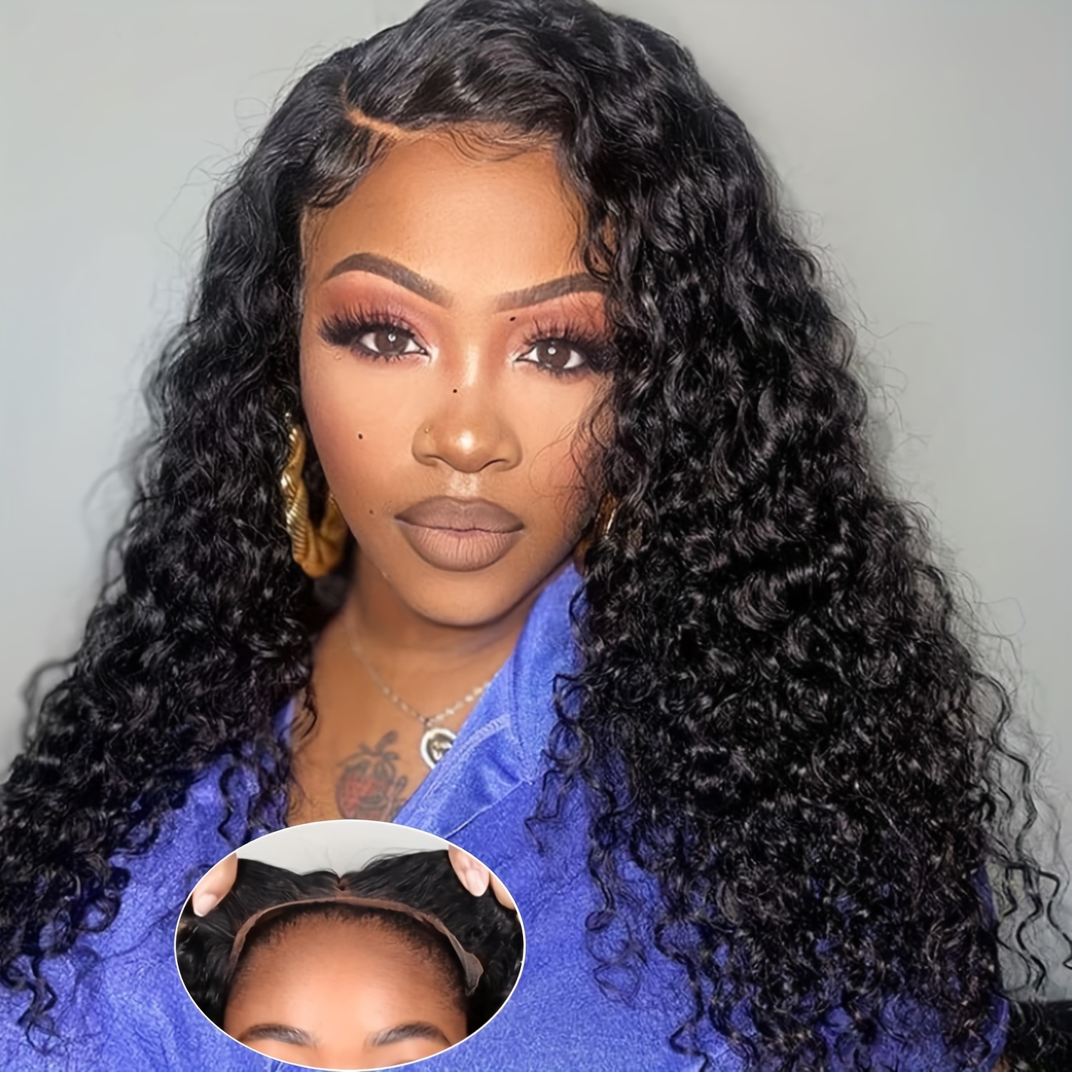  32 Inch 13x4 Transparent Lace Front Wigs Human Hair Curly  Human Hair Wigs for Black Women 200% Density Glueless Lace Frontal Wigs  Brazilian Virgin Human Hair Pre Plucked Bleached Knots