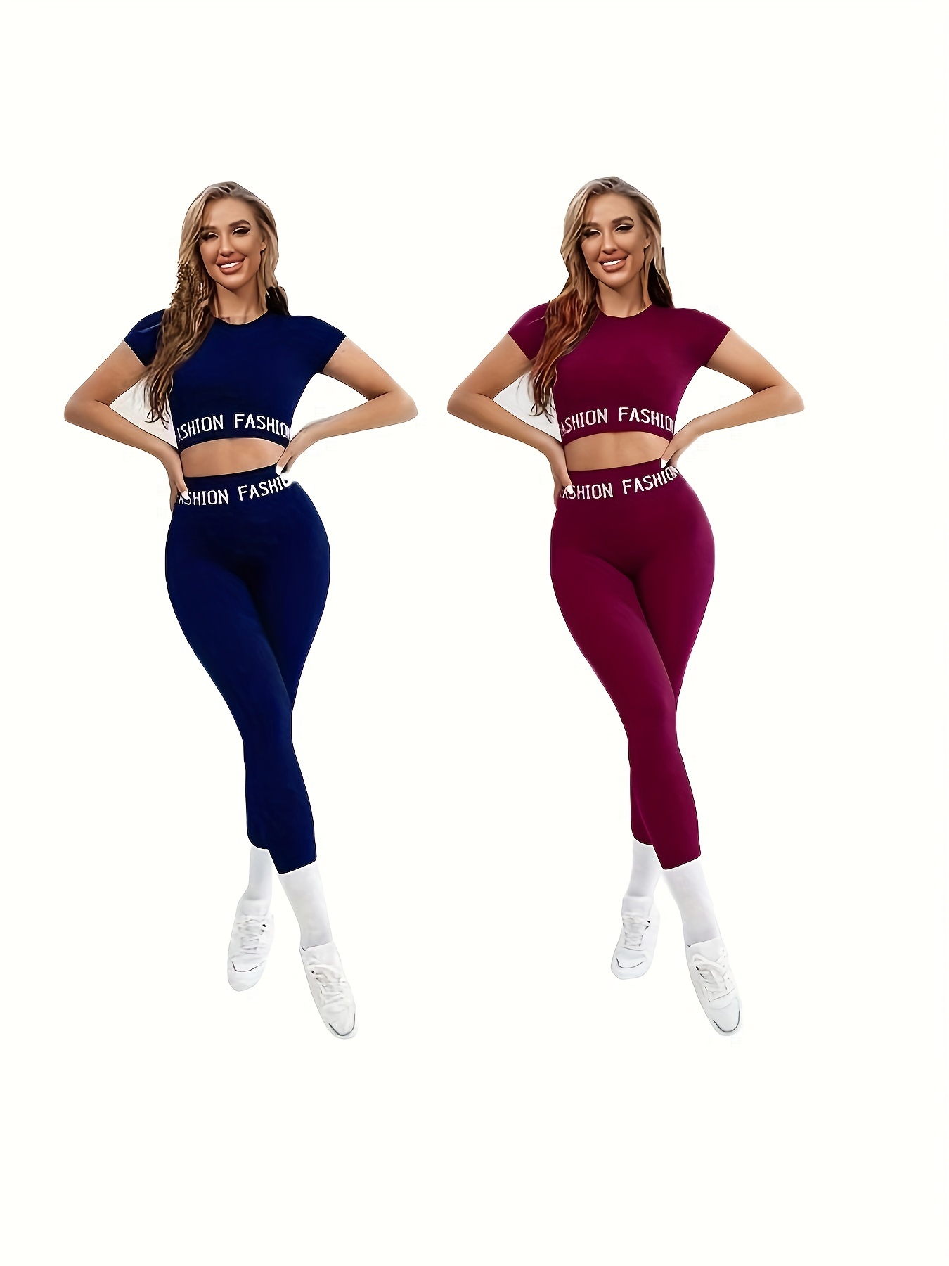 New Stylish Women Activewear Tight Outfit legging Set 2 Piece Two