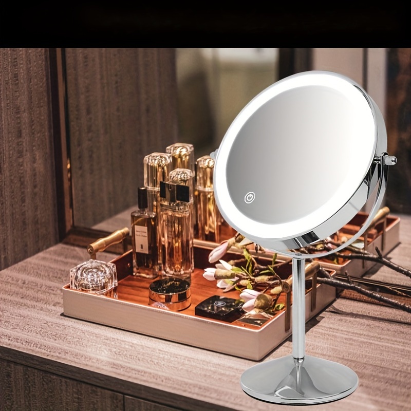 Miroir de Maquillage Rond à LED, Miroir de courtoisie de Bureau