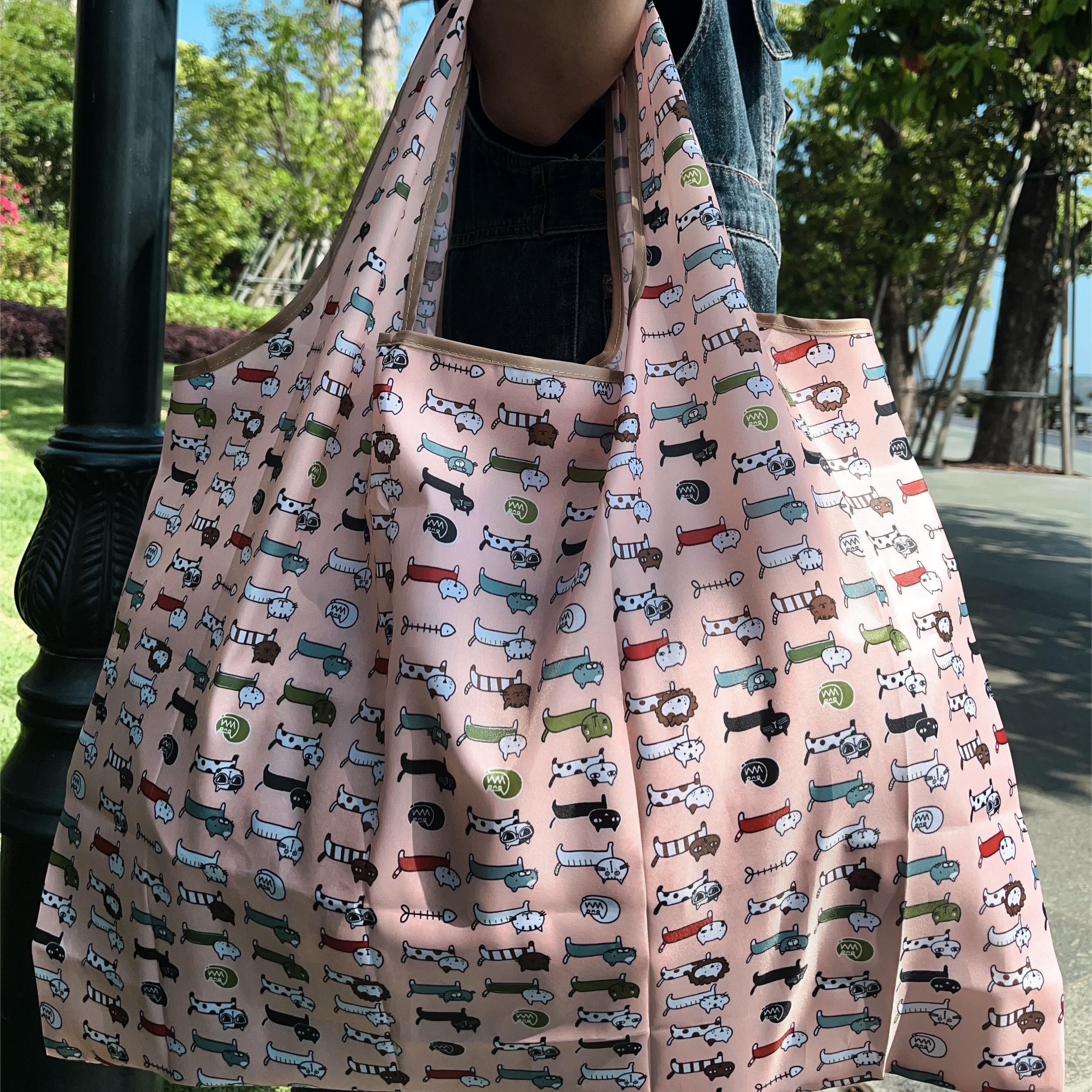 Cartoon Pattern Double Handle Shoulder Tote Bag