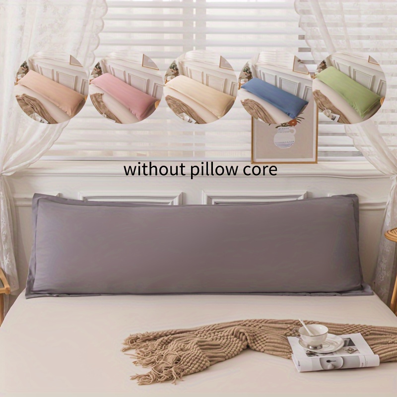 

1pc Solid Color Long Pillowcase (excluding Pillow Core), Soft And Skin-friendly Pillowcase With Water Washing Process, Envelope Sealed Pillowcase, Suitable For Dormitory Or Bedroom