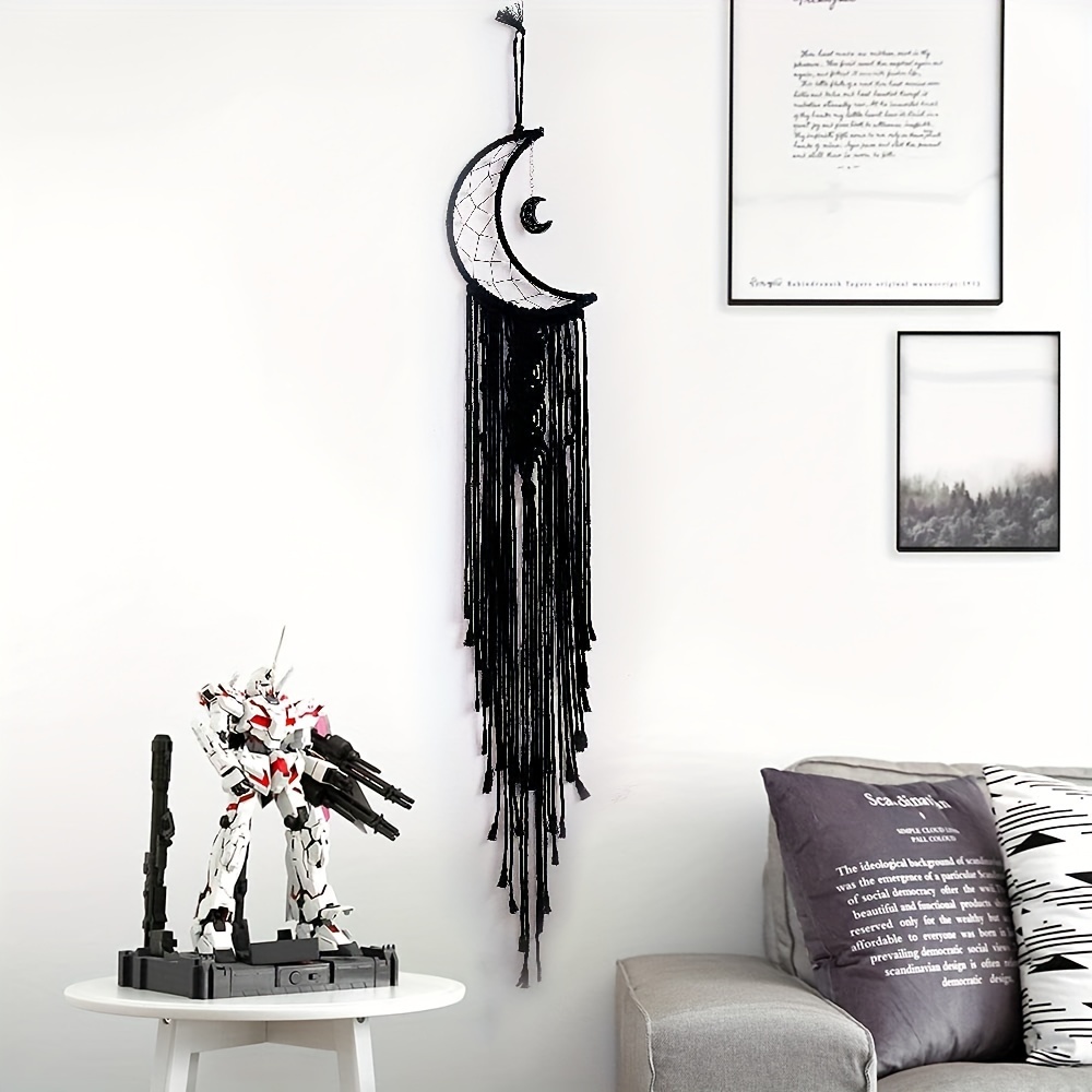 1pc Black Moon Dream Catcher With Light, Boy Room Decor, Boy Gifts, Gifts  For Girls, Teen Girl Gift, Birthday Gift, home Decor, Halloween Room Decor G