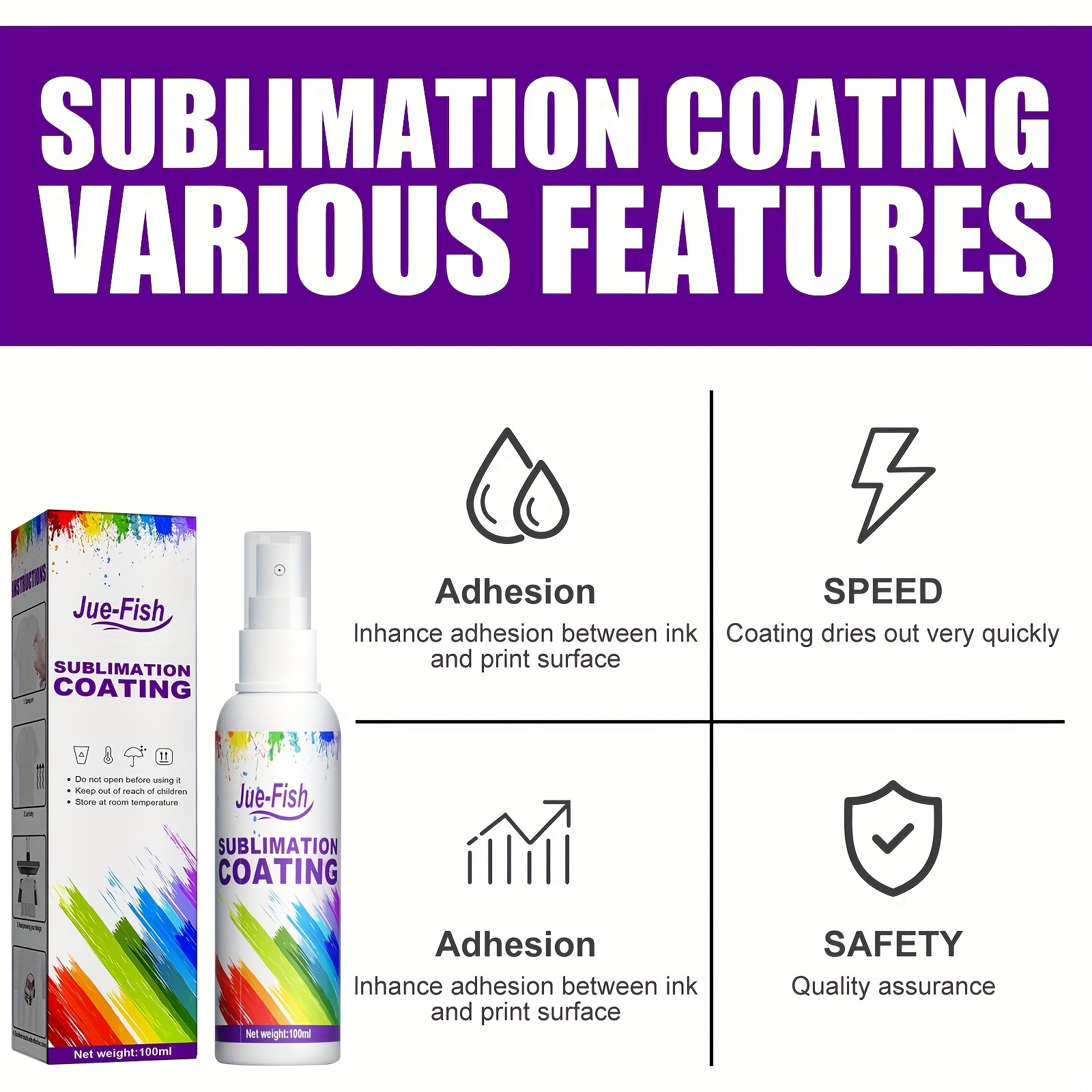 Bottle Of Sublimation Coating Spray, Clothing Ironing Chart Heat