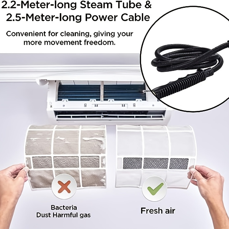 Handheld Steam Cleaner for Home Use, 2500W High Temperature Pressurized  Steam Cleaning Machine Portable Car Steamer with Brush Heads for Cleaning