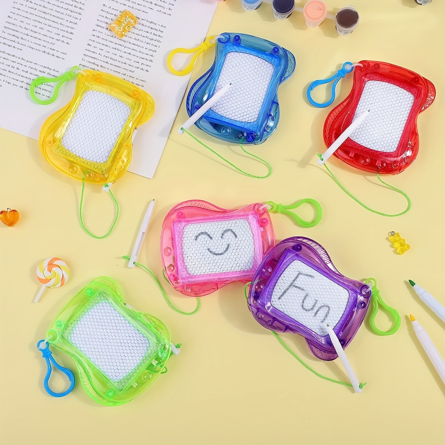 Mini Magnetic Drawing Board Kids Backpack Keychain Clip Erasable Doodle  Sketch Writing Pad Chidlren Birthday Party Favor Gifts