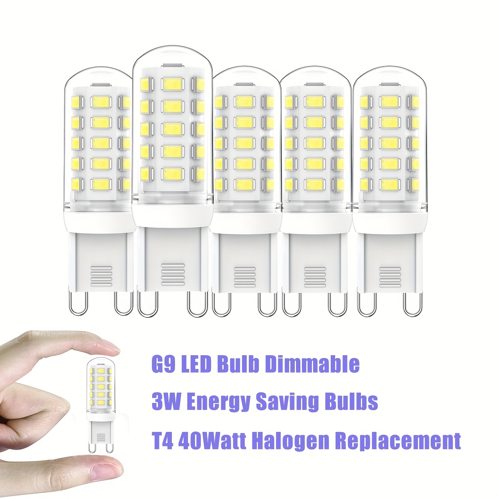 Ampoule G9 LED - 5W Equivalent 33W 40W G9 Halogène, 420LM, Mini Lampe,  Blanc Froid 6000K, Sans