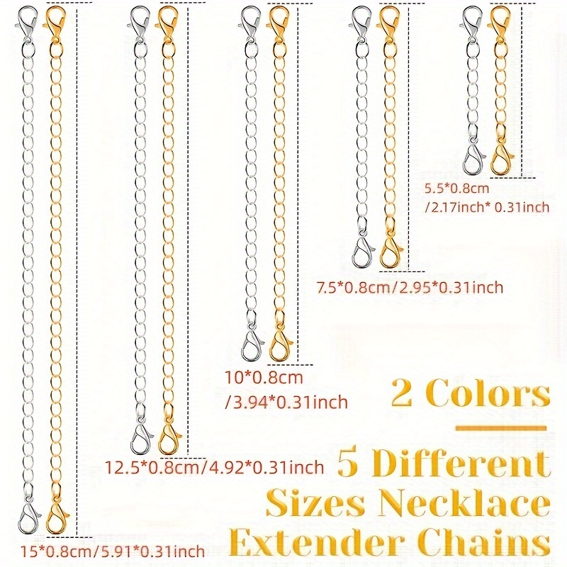 Necklace Extender Chain 4 Sizes Jewelry Extenders Extension - Temu