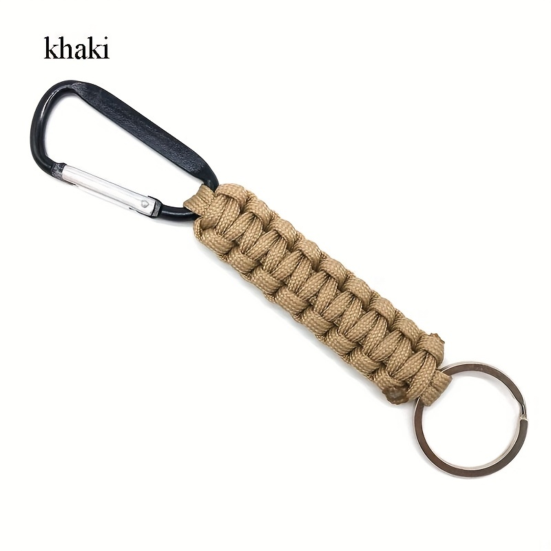 1pc Durable Paracord Keychain With Quick Release Carabiner For