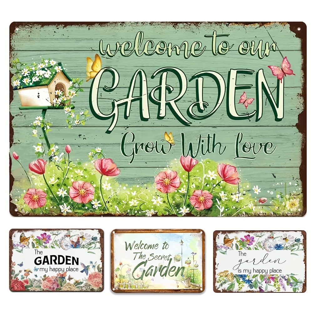 Garden Tin Sign Vintage Plants Wall Poster 's Hoarding 's - Temu