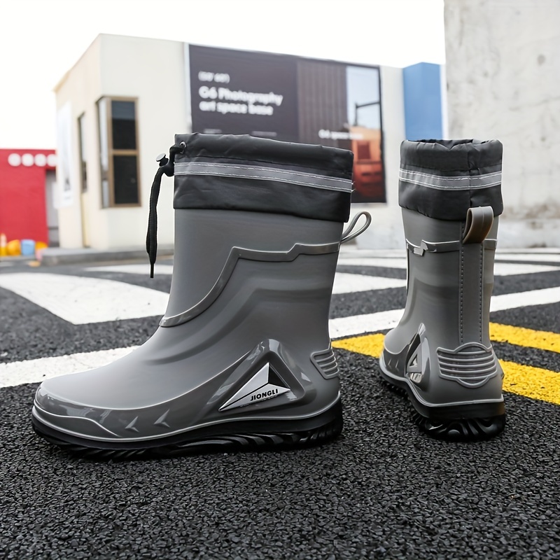 Mens Pvc Rain Boots With Adjustable Buckle Geometric Design Comfy Non Slip  Shoes For All Seasons Outdoor Fishing Workout - Sports & Outdoors - Temu