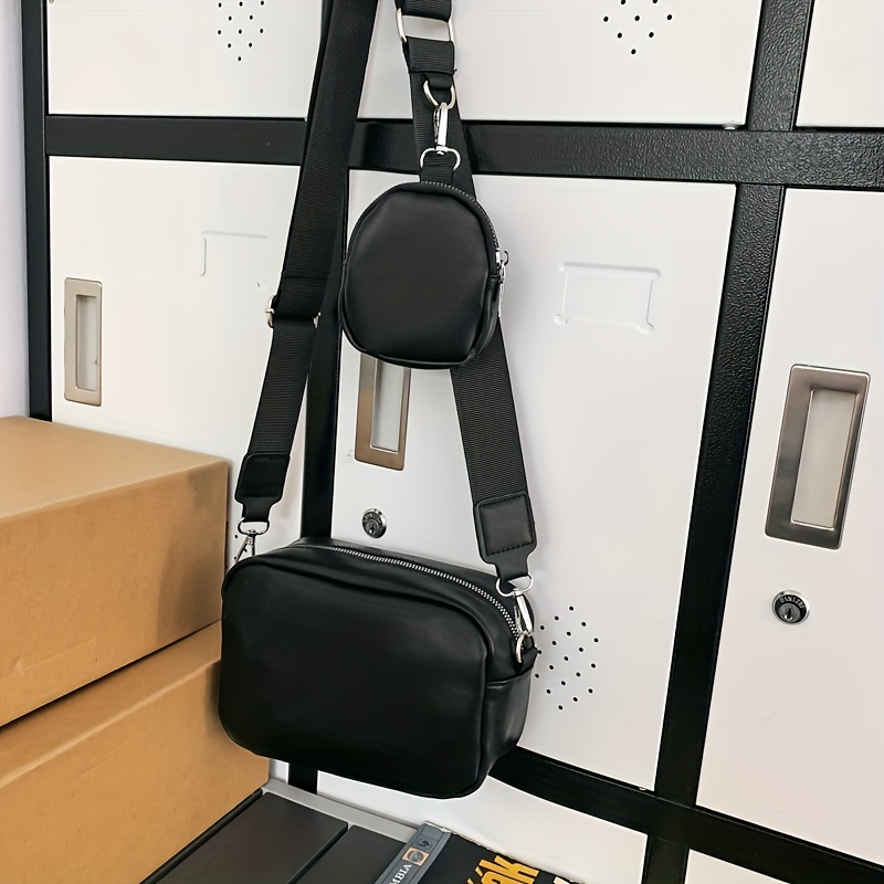 Solid Color Square Crossbody Bag, Minimalist Shoulder Bag With
