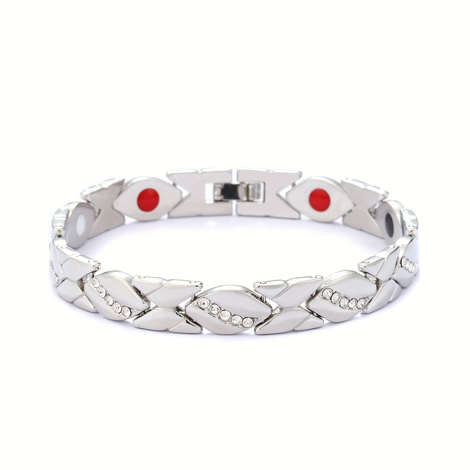 Men's Leaf Magnetic Bracelet with Diamond