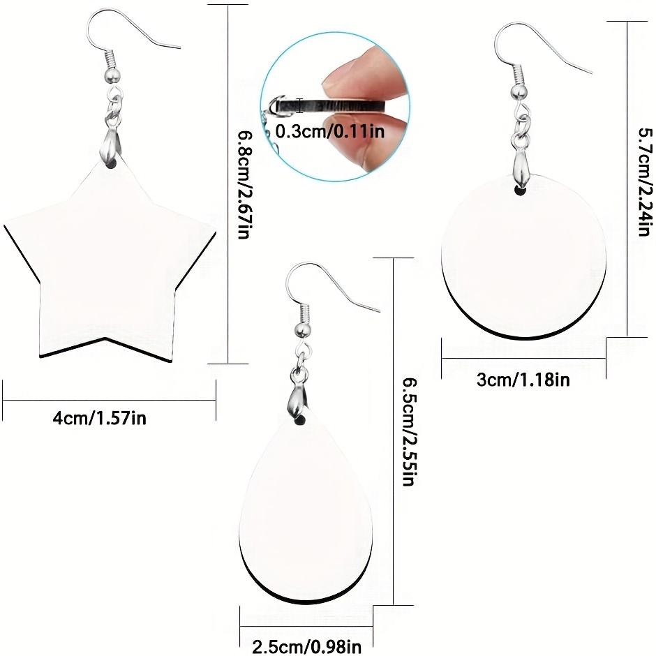 30Pcs sublimation teardrop earrings Heat Transfer Earring Blanks Heat  Transfer