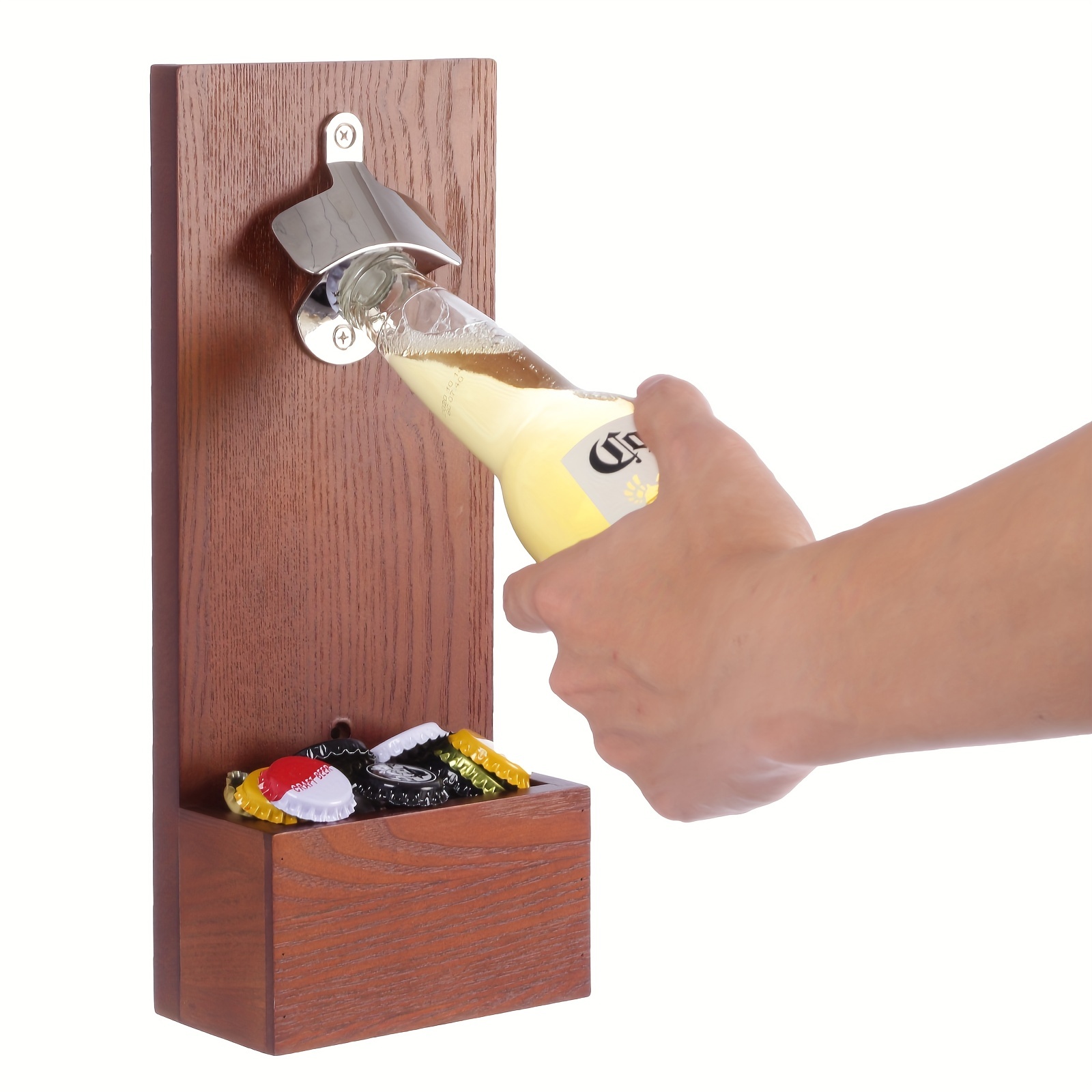 2 in 1 Beer Bottle Opener With Magnetic Cap Catcher Can Opener