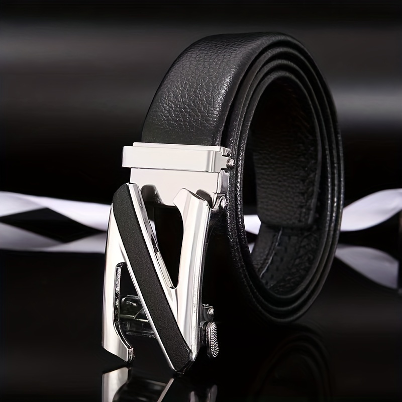 Fashion Men's Belt Men's Automatic Buckle Leather Belt Casual All