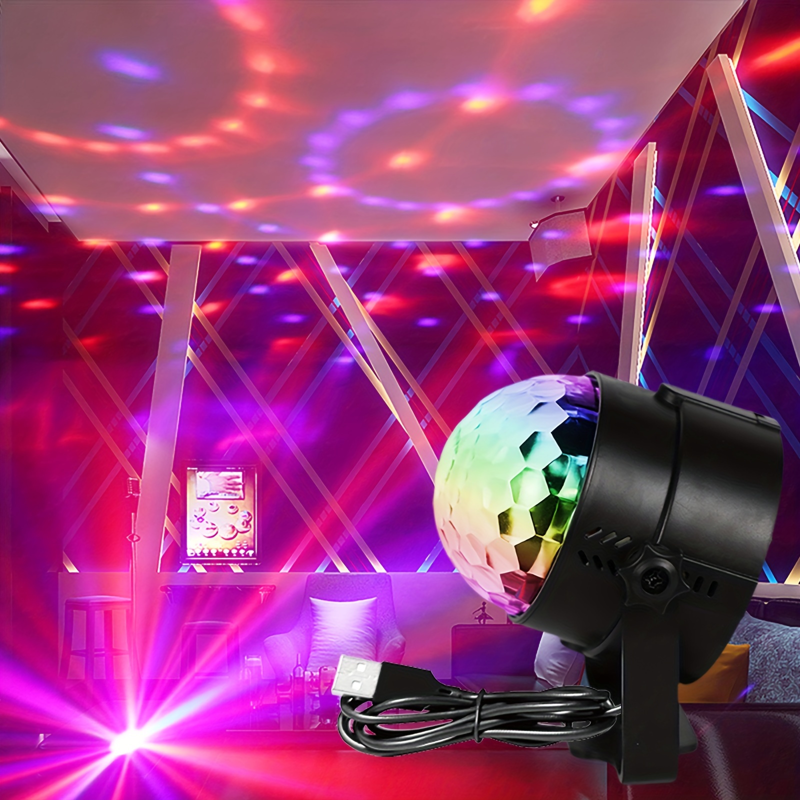 1 X USB-Mini-Disco-Licht, Party-Lichter, Ball-Sound Aktiviert, DJ- Disco-Kugel, Bühnenlicht, Mehrfarbiges LED-Auto-Atmosphärenlicht, Magisches  Stroboskoplicht, Pool, Club, Karaoke (Mini-Disco-Kugel) - Temu Austria