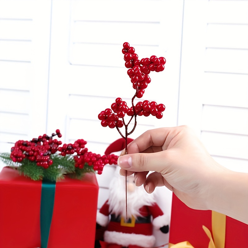 Home Decor Artificial Christmas Tree Accessories Christmas Decoration  Simulated Red Fruit Indoor Christmas Tree Ornaments Gifts