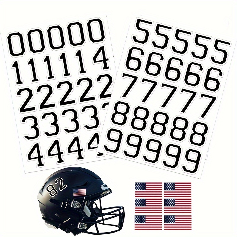 Sports Helmet Numbers Stickers Helmet Numbers Decals And - Temu