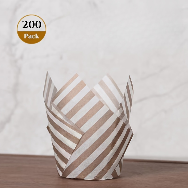 Tulip Muffin Cups Disposable Cupcake Cups Stripes Pattern - Temu