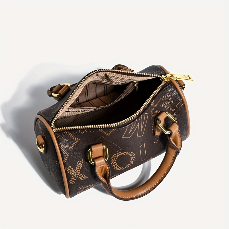 Mini Bolso Cruzado De Estilo Retro Para Mujer, Bolso De Mano Boston Con  Estampado De Letras, Bolso De Cuero Vegano Con Doble Asa, No Te Pierdas  Estas Fantásticas Ofertas