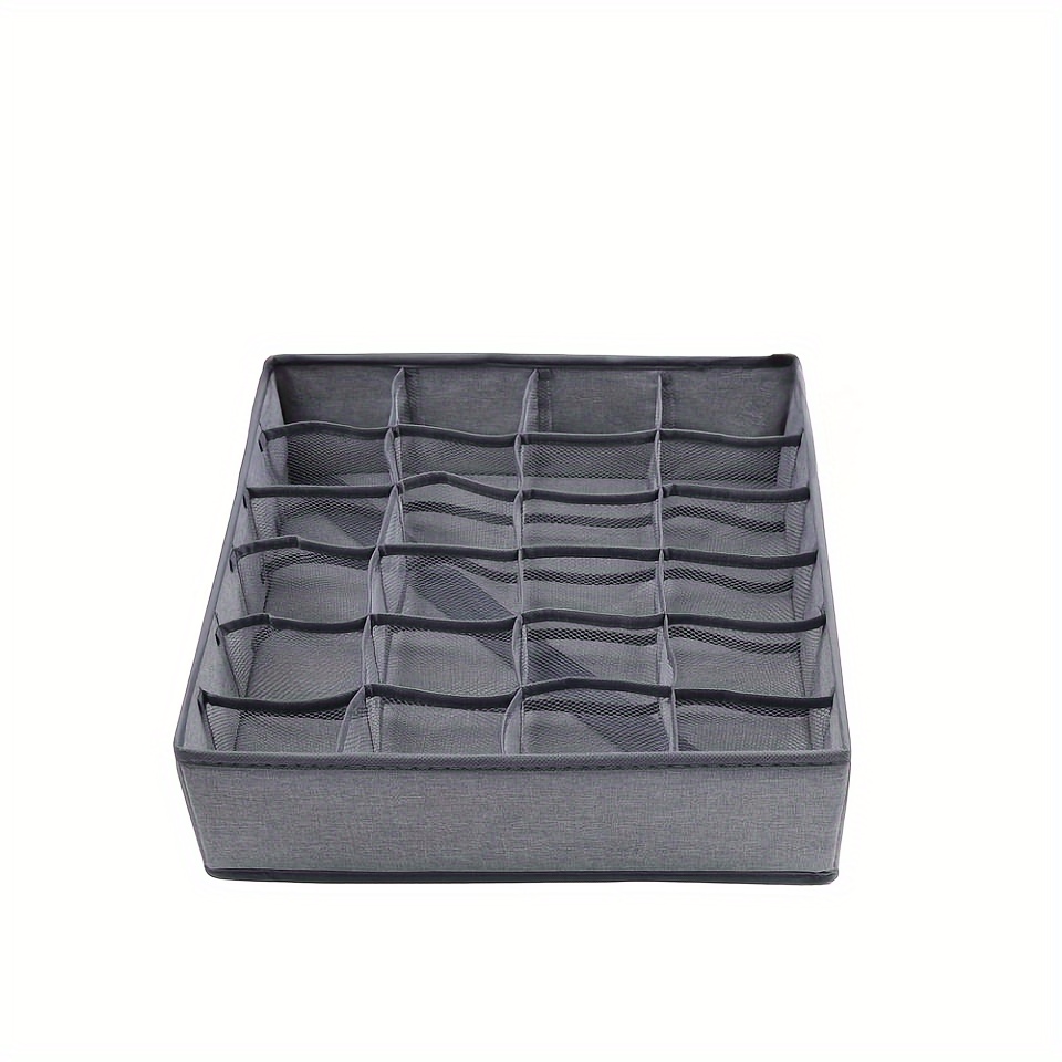 Organizer Cassetti Pieghevole 5 Pezzi - Per Biancheria, Calze | Portaoggetti In Nylon A Quadri - Foto 8