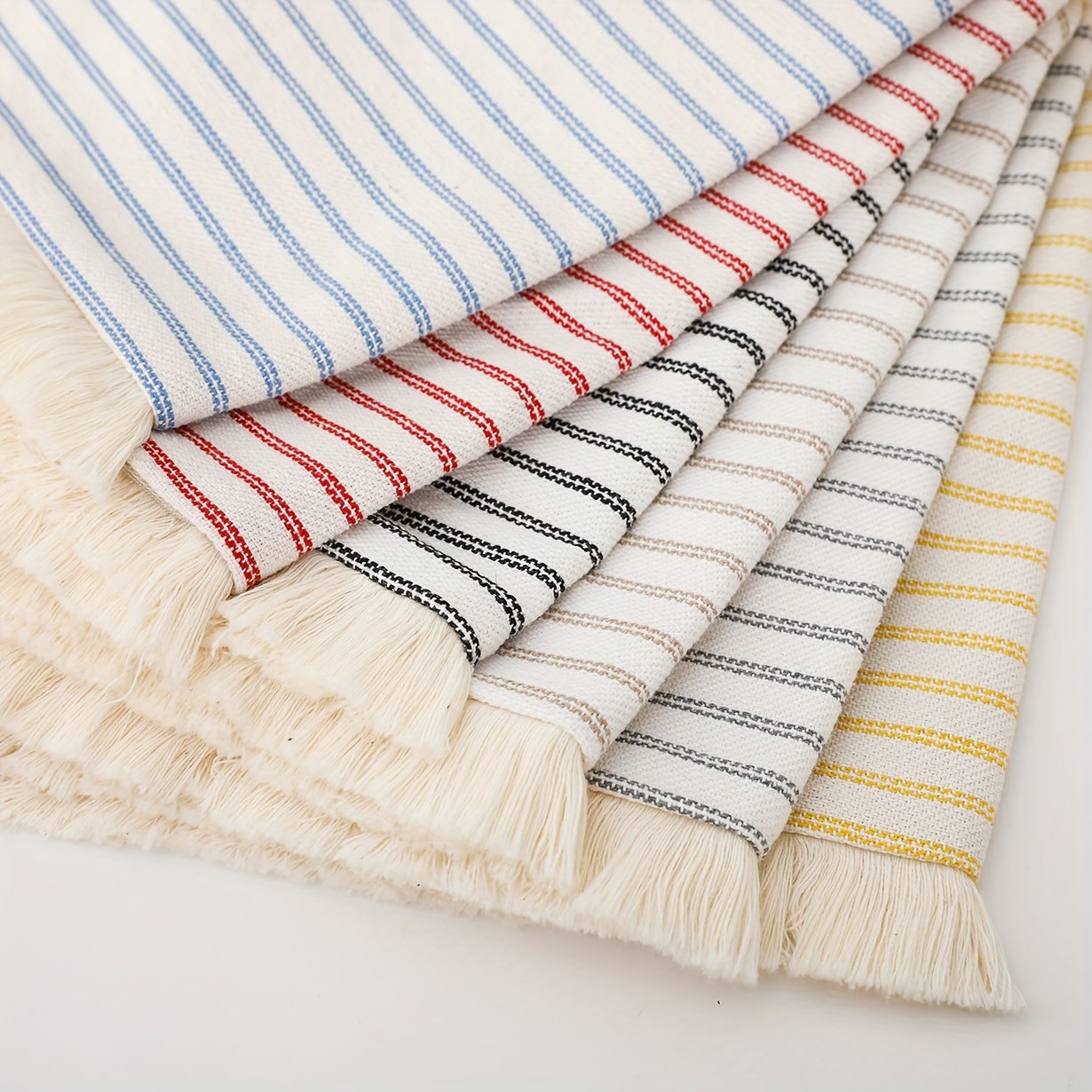 Neutral Stripe Linen Throw with Pillow Insert