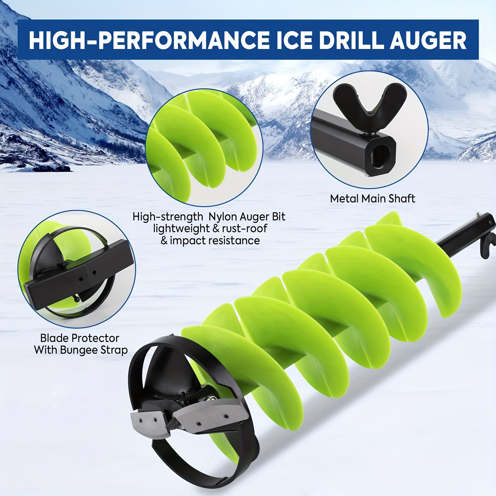 Ice Fishing Tackle Ice Drill Extension Rod Nylon Ice Auger - Temu