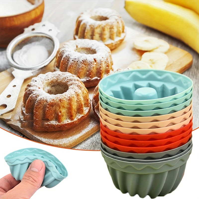 Silicone Muffin Cups Fluted Tube Cake Cups Reusable Cupcake - Temu