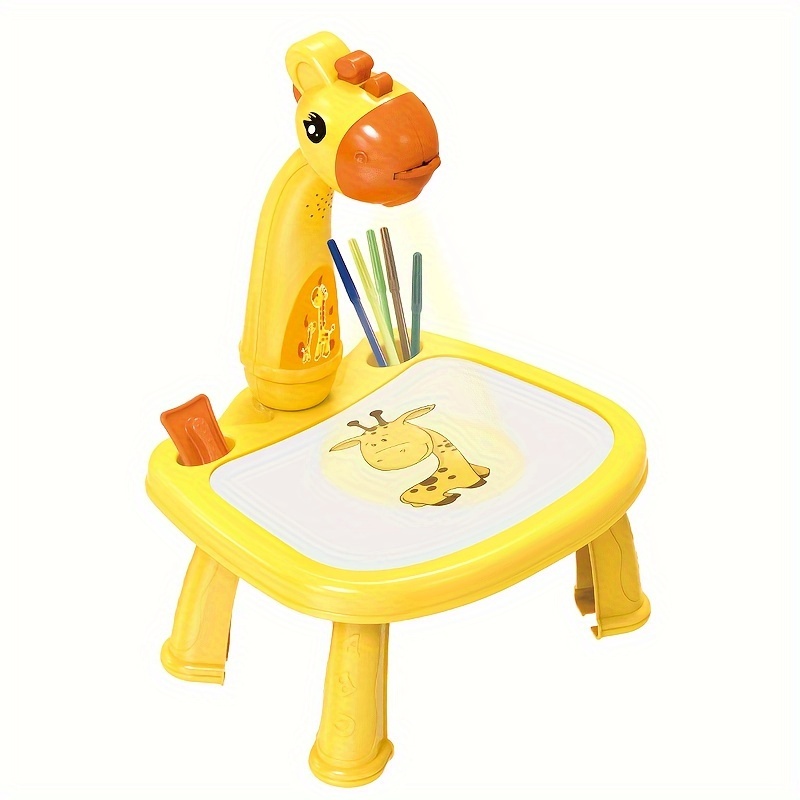 DINOSAUR TABLE WITH PROJECTOR FOR DRAWING + ACCESSORIES YELLOW COLOUR, Toys \ Blackboards