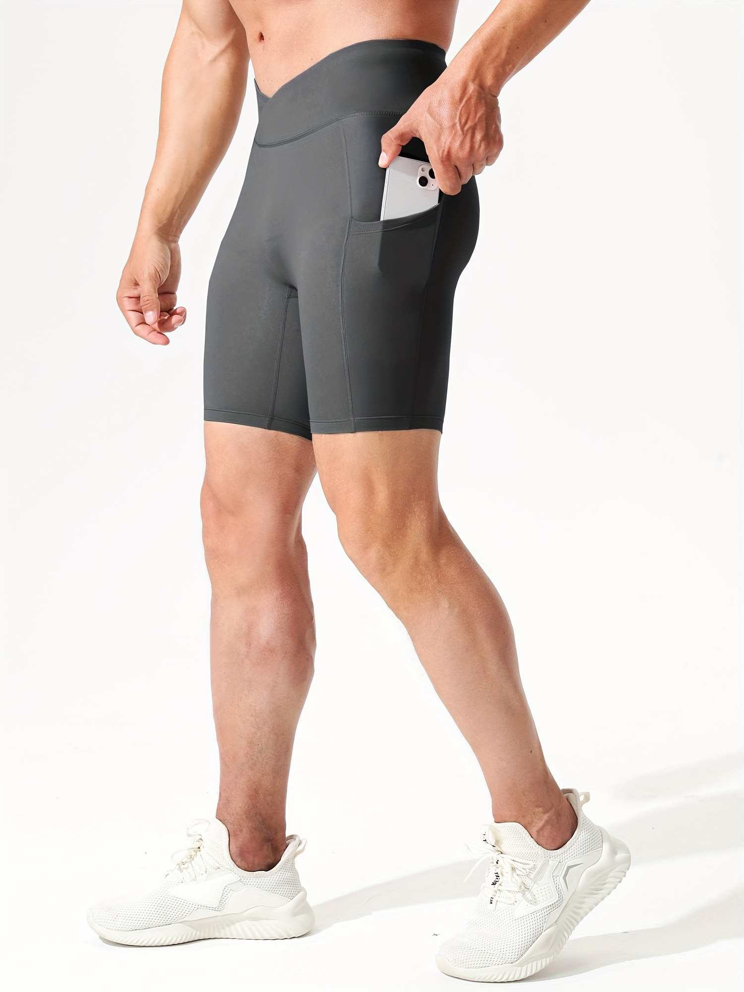 High Stretch Compression Shorts Pocket Men Ideal Sports Gym - Temu