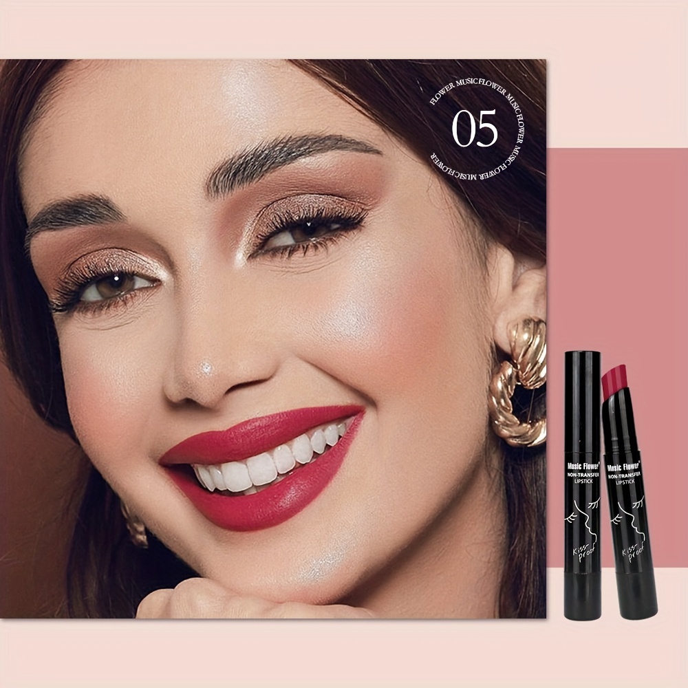 Vegan Matte Lipstick Long Lasting Waterproof Velvet Texture 12 Red Series