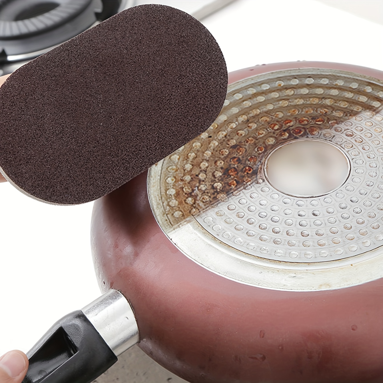 5/1pcs Black Emery Sponge Brush Rust Remover Dish Brush Pot