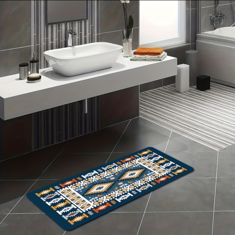 Kitchen Floor Mat With Gray Moroccan Tiles Deisgn. Kitchen Mat